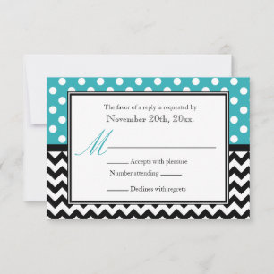 Polka Dot Turquoise & Cartes de Réponse Chevron