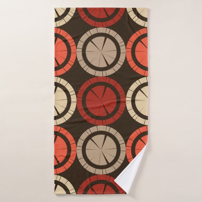 Polka dots seamless pattern. Mosaic of ethnic figu (Serviette de bain)