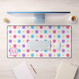 Polka Fun Pointillé Rose Violet Bleu Monogramme