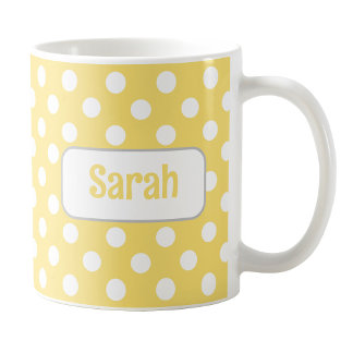 Polka Jaune Personnalisée Pot Mug