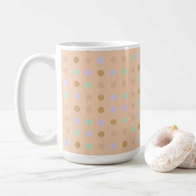 Polka Pattern, 15oz Coffee Mug (Avec donut)