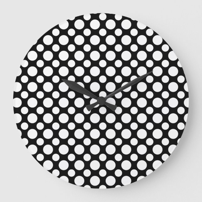 Polka-points blancs sur horloge murale noire (Recto)