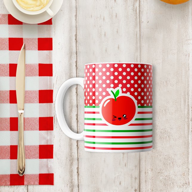 Polka rouge et blanche Café Mug (Créateur téléchargé)