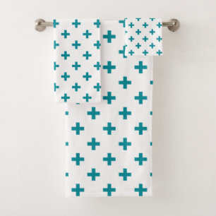 Polka turquoise croise sur blanc