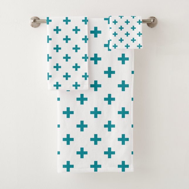 Polka turquoise croise sur blanc (En situation)