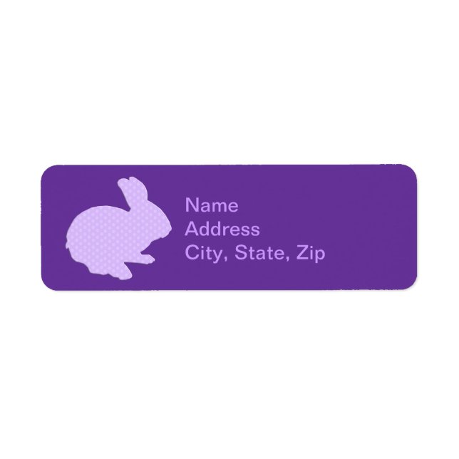 Polka violet point Silhouette Bunny Étiquettes de  (Devant)