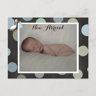 Polkadot Baby Boy Faire-part de naissance Carte po