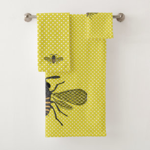 Polkadot Jaune Jaune Décor Vintage Abeille de miel