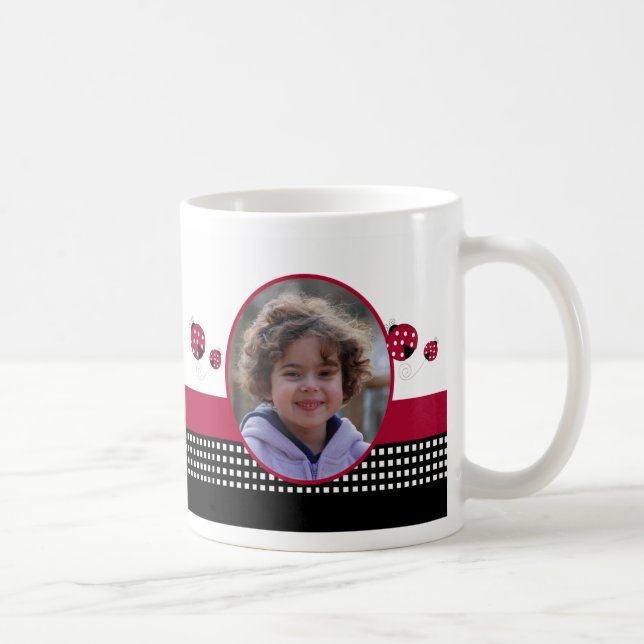 Polkadot Ladybugs Photo Mug Personnalisé tendance (Droite)