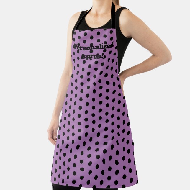 Polkadot noir violet Halloween couleurs tablier (Insitu)