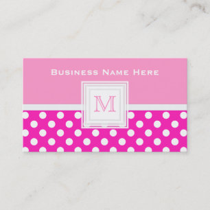 Polkadot rose et blanc : Carte de visite de