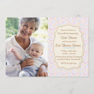 Polkadot Sip and See Photo Invitation