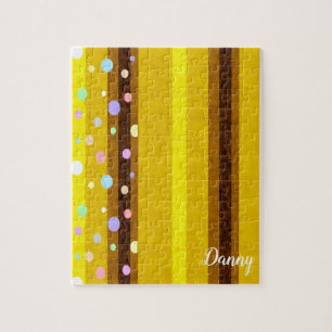 Polkadot Stripe Jigsaw Puzzle Daisy