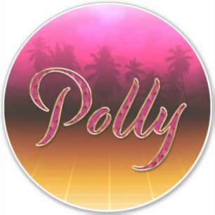 Polly Prénom Golden pink Autocollants