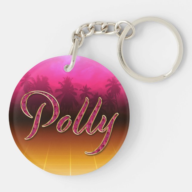 Polly Prénom Golden pink Porte-clés (Dos)