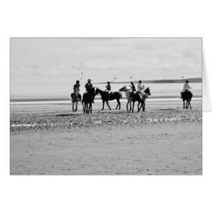 Polo Match St Andrews West Sands Beach B&W Photo