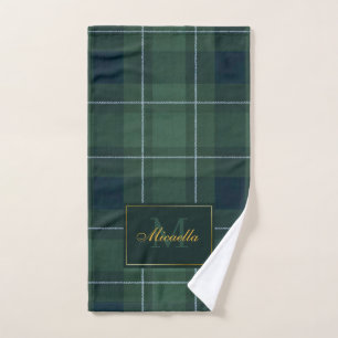 Polo Tartan Vintage Monogramme Vert Foncé
