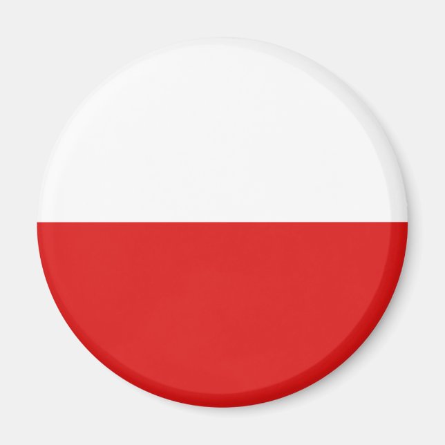 Pologne Aimant à drapeau Fisheye (Devant)