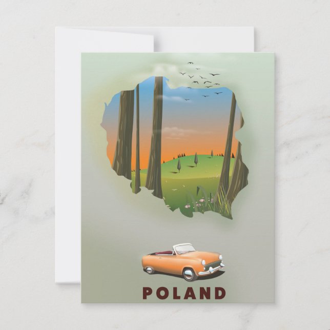 Pologne Illustration de l'affiche de voyage. (Devant)