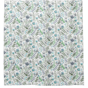 Polonais Art Folk Whimsical Flower rideau de douch
