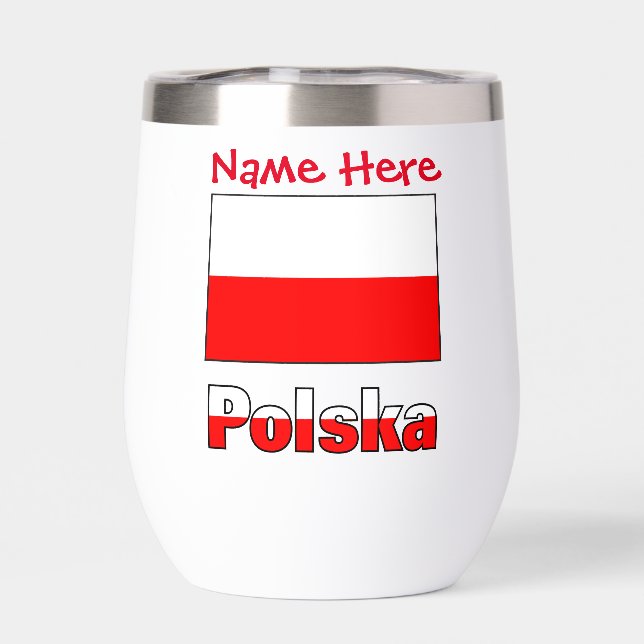 Polska et drapeau polonais rouge personnalisation  (Arrière)