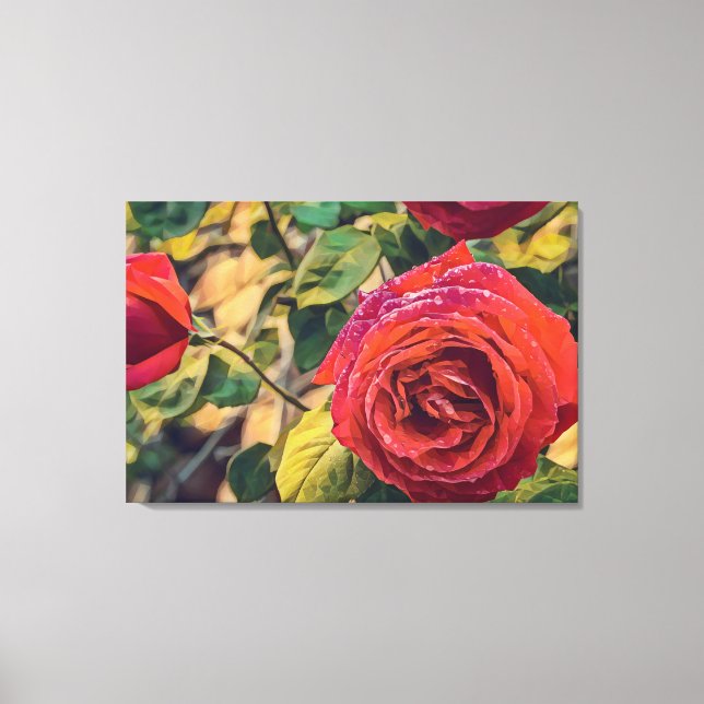 POLY ART d'un rose sur toile étirée (Recto)