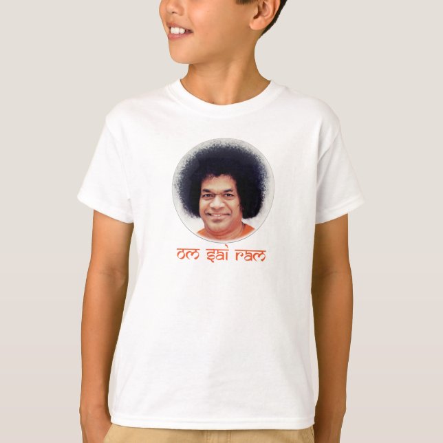 Poly-Coton du T-shirt de l'enfant de Sathya Sai (Devant)