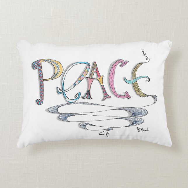 Poly coussin d'accent de paix (Devant)