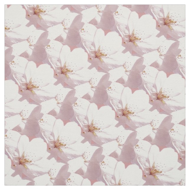 Poly de coton en tissu de fleurs Cerisier en fleur (Échantillon)