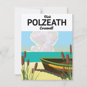 Polzeath, Cornwall Affiche de voyage en bord de me