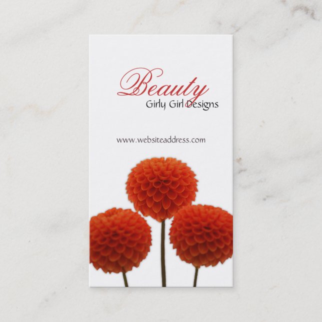 Pom assez rouge fleurit des cartes de visite (Devant)