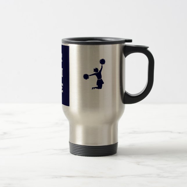 Pom-pom girl dans la tasse sautante de voyage de (Droit)
