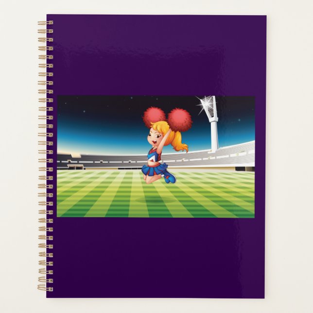 Pom-pom girl sur le terrain de sport (Devant)