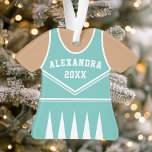Pom-pom girl Turquoise personnalisé Uniforme<br><div class="desc">Célébrez l'esprit de votre cheerleader avec ce vêtement turquoise personnalisé en uniforme de pom-pom girl. Parfait pour commémorer une saison spéciale,  une équipe ou une réalisation individuelle. Customisez-le avec un nom et une année pour créer un souvenir unique.</div>