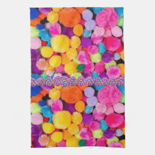 Pom Poms Coloré Cuisine Serviette à main