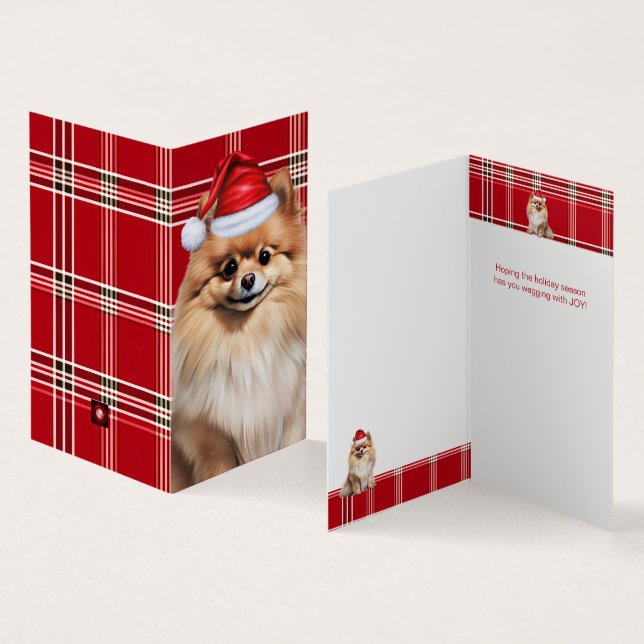 Pomeranian Dog Holiday Red Plaid Christmas (Inside and Outside)