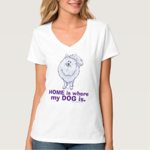 Pomeranian HOME est là où mon CHIEN est T-shirt
