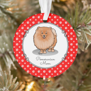 Pomeranian Maman Pom Maman (rouge orange) Mignonne