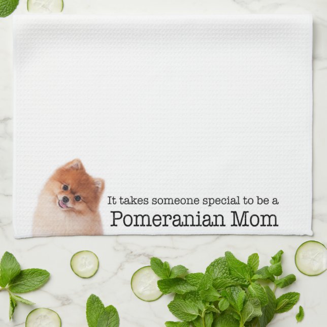Pomeranian maman serviette de cuisine (Plié)