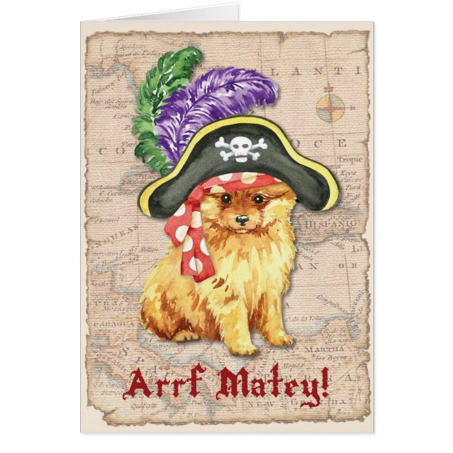 Pomeranian Pirate Card (Devant)