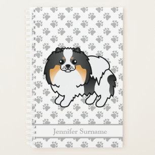 Pomeranian Tricolore Blanc Chien Mignon & Texte Pe