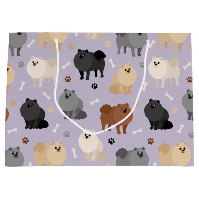 Poméranie Paw-Empreintes et os de chien gros sac c (Devant)