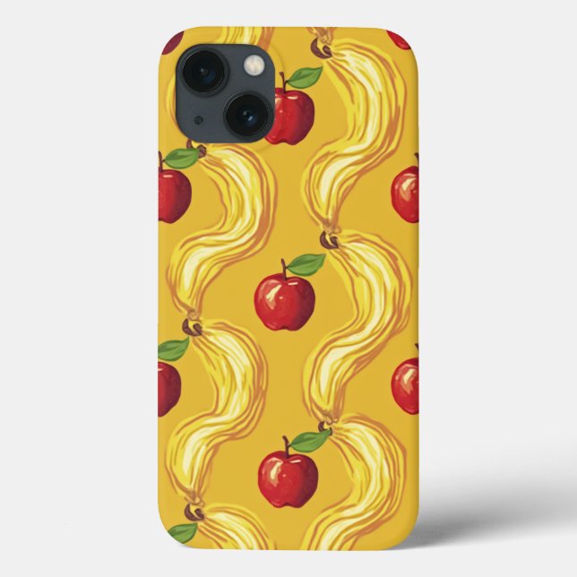 pomme avec motif jaune design iphone 13 coque (Verso)