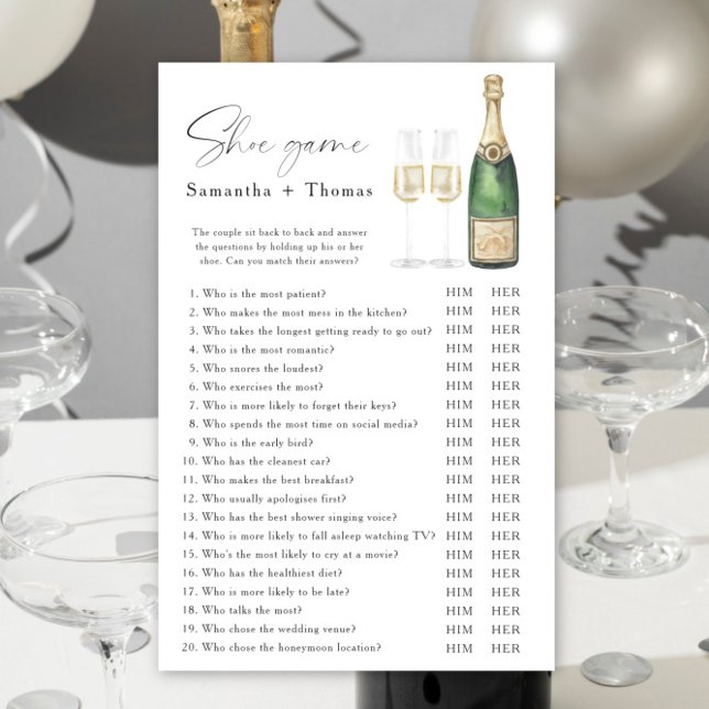 Pomme de douche nuptiale Champagne Jeu de chaussur (Créateur téléchargé)