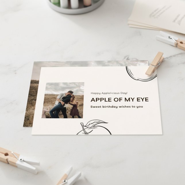 Pomme de mes yeux Carte de vœux d'anniversaire per (Apple Of My Eye Custom Birthday Photo Card)