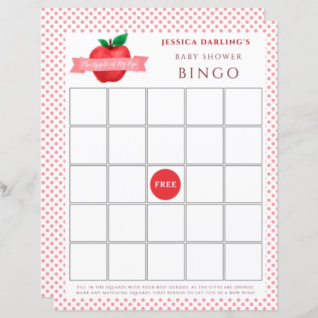 Pomme de mon oeil tomber | baby shower à thème été (Devant / Derrière)