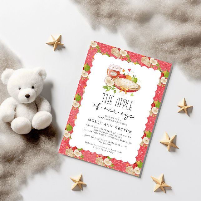 Pomme de notre Baby shower oculaire Invitation (Apple of our Eye Baby Shower Invitation )