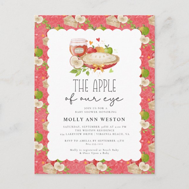 Pomme de notre Baby shower oculaire Invitation (Devant)