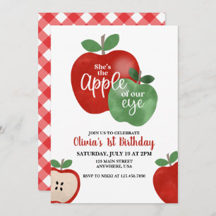 Pomme de notre OEil 1er anniversaire Invitation