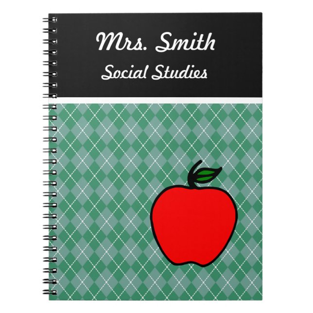 Pomme de professeur personnalisée Cadeau de cahier (Devant)